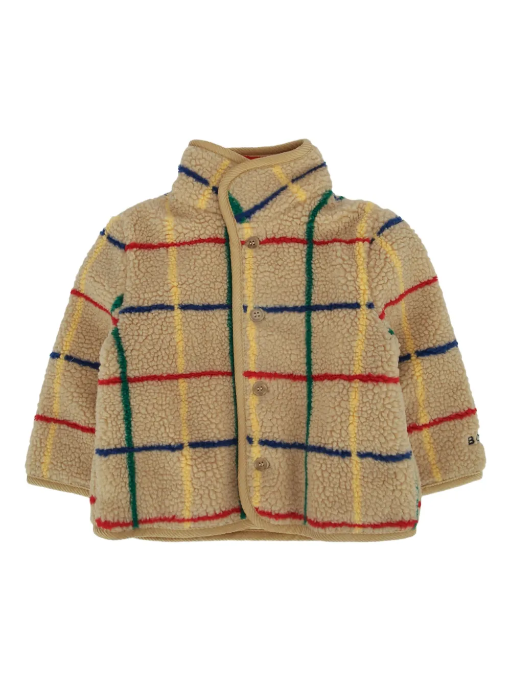 

Куртка из тедди-флиса в клетку Bobo Choses, бежевый