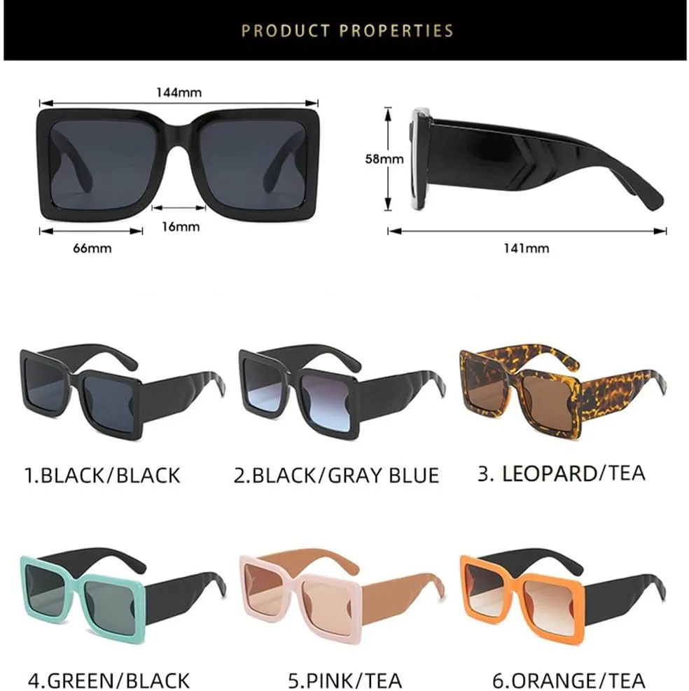 

Большие солнцезащитные очки в винтажном стиле для женщин, модные солнцезащитные очки черного цвета, защита от УФ-излучения UV400, для мужчин и женщин TVTBBVV, Leopard