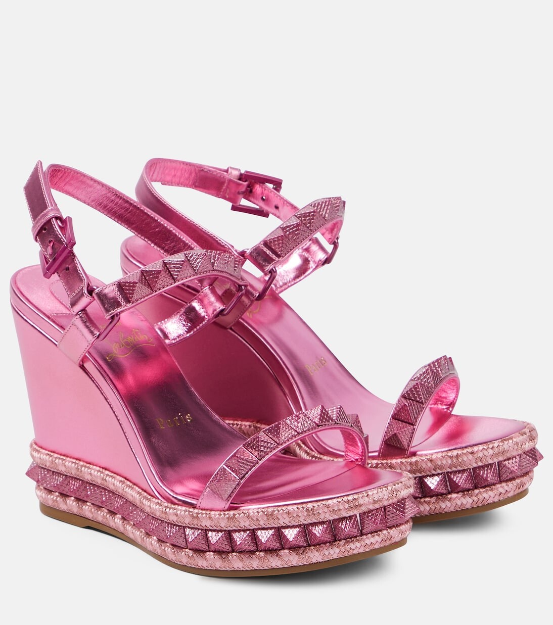 Кожаные эспадрильи pyraclou 110 Christian Louboutin, розовый