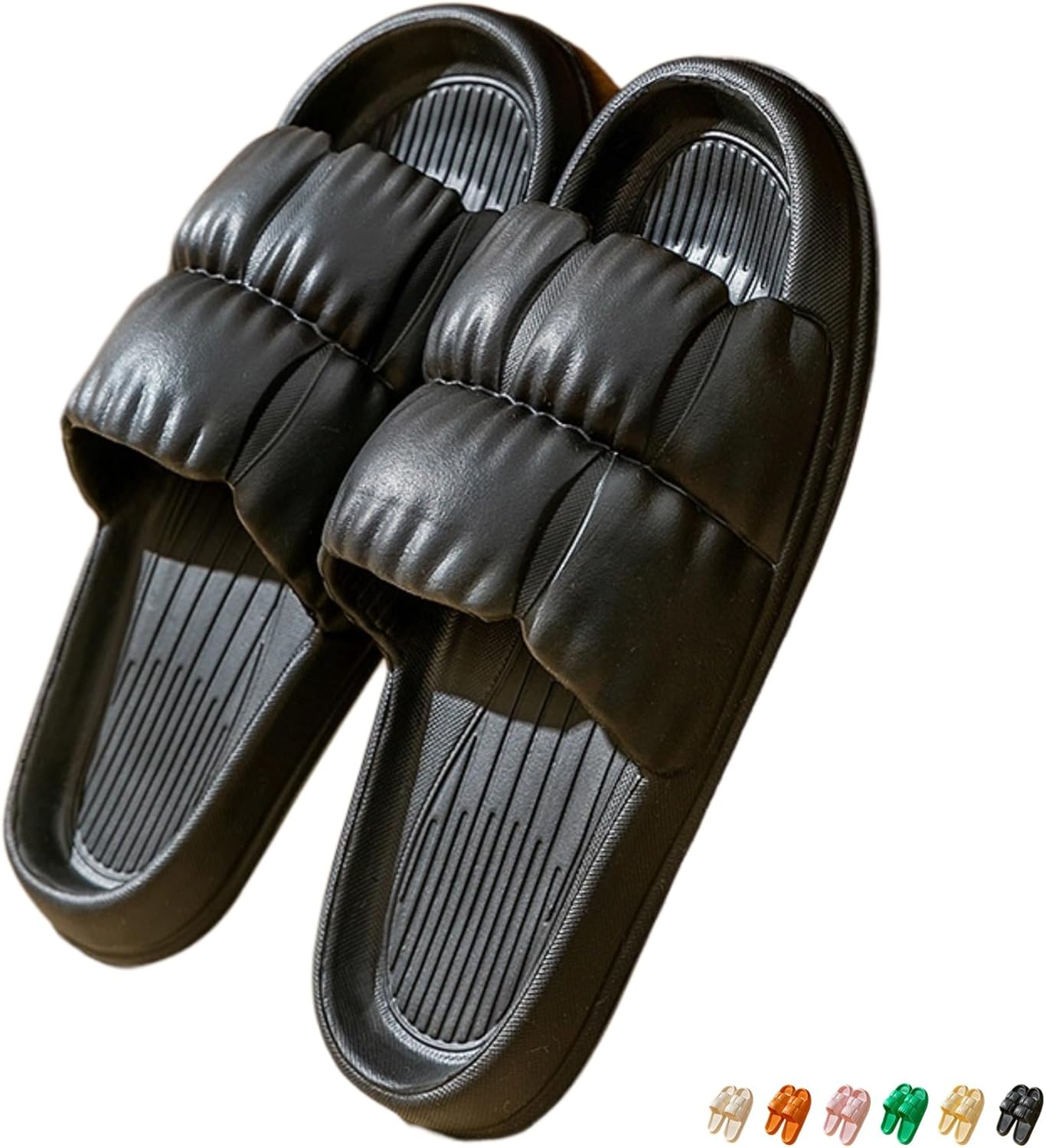 

Iwhgrmp Шлепанцы для душа Летние пляжные сандалии Домашние тапочки для ванной Противоскользящие легкие дышащие туфли Классные тапочки для женщин и мужчин Домашняя обувь, черный