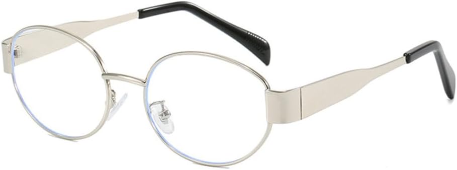 

Женские солнцезащитные очки в маленькой металлической оправе овальной формы, модные, класса люкс, с защитой от УФ-излучения UV400, мужские винтажные солнцезащитные очки generic, Silver Clear