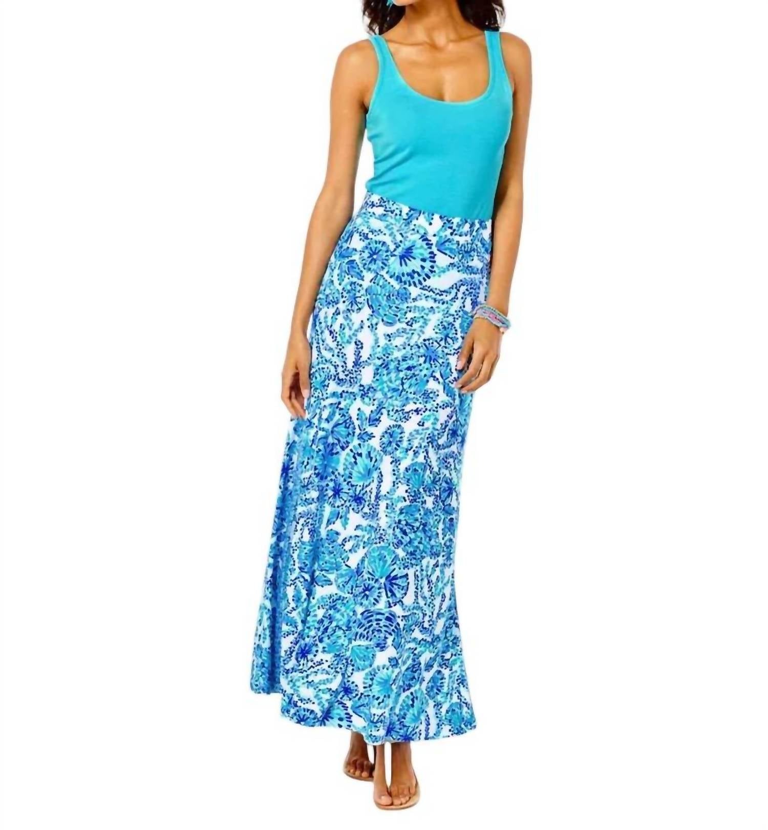 

Юбка Adea в бирюзовом цвете Oasis Shell You Love Me Lilly Pulitzer