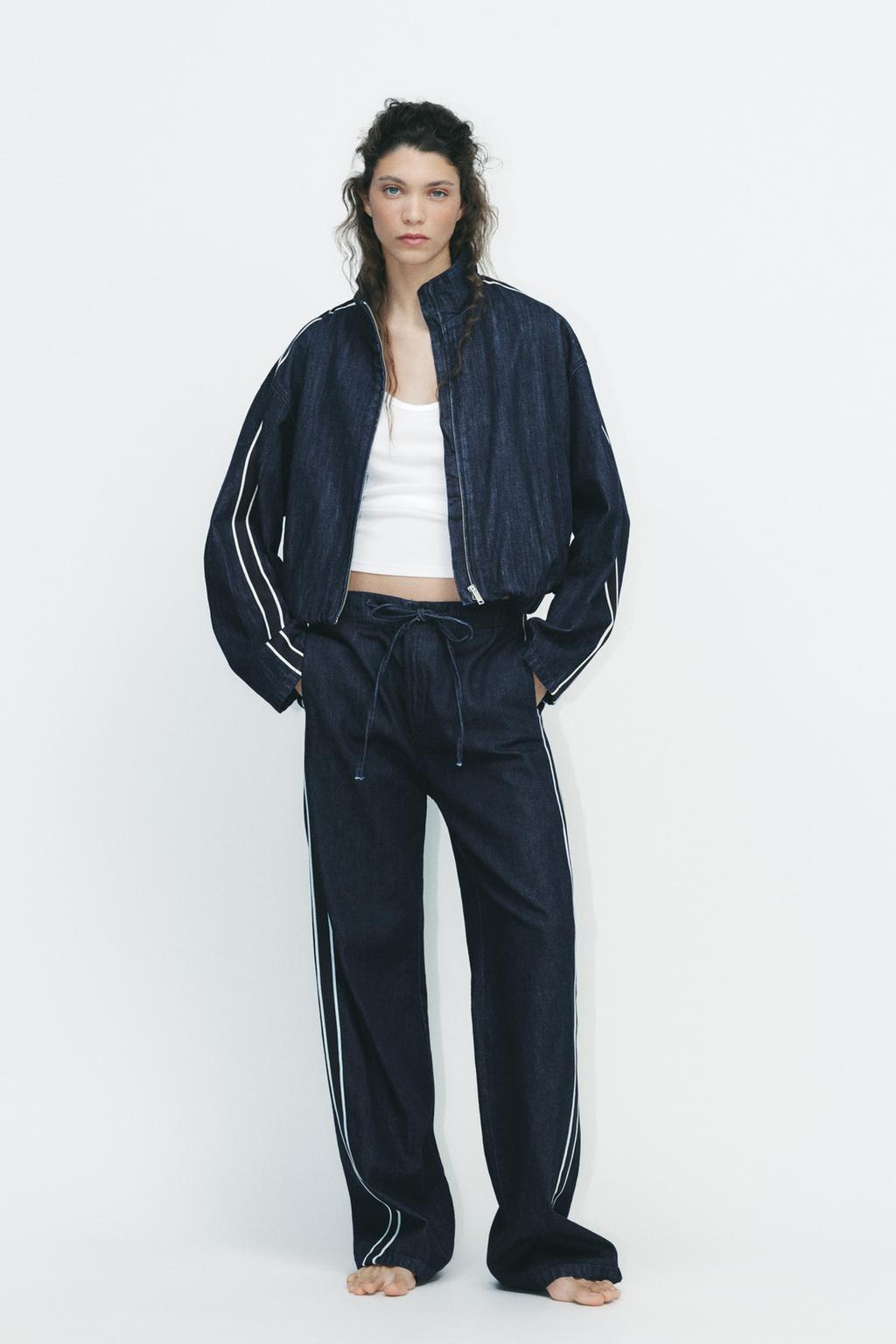 

Джинсы с боковыми полосками ZARA, цвет Dark indigo