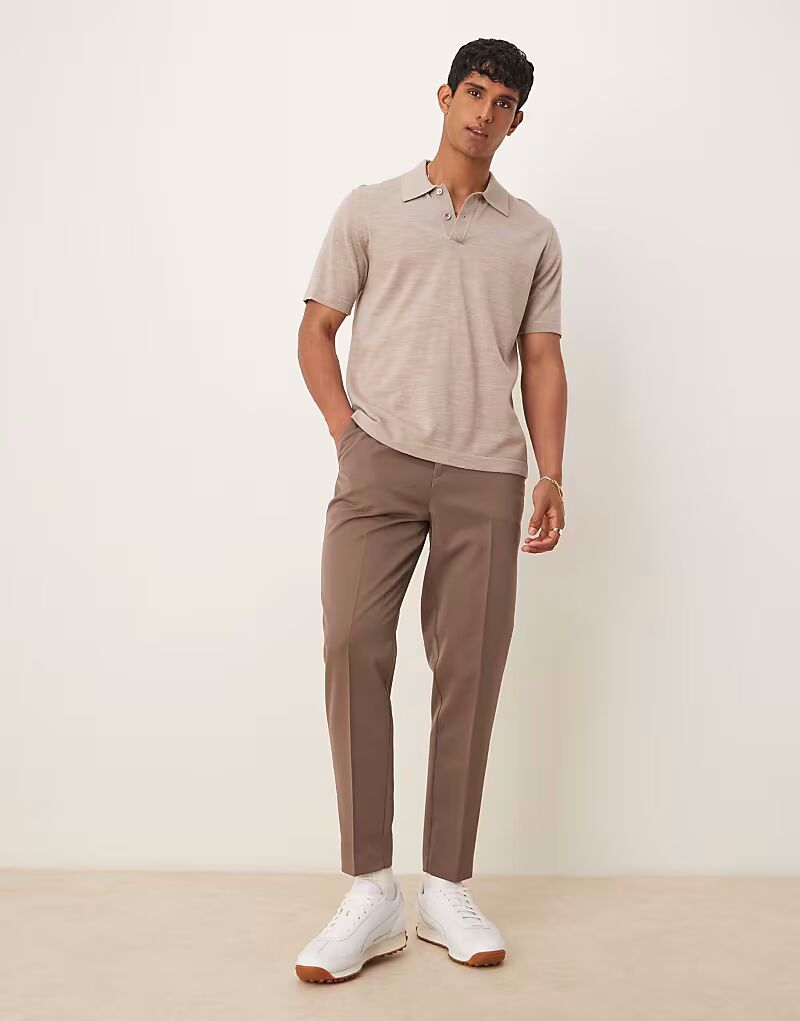 

Брюки зауженного кроя ASOS DESIGN коричневого цвета
