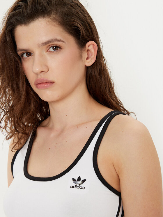 Топ облегающего кроя adicolor 3-Stripes JD4613 Adidas, белый — фото 4