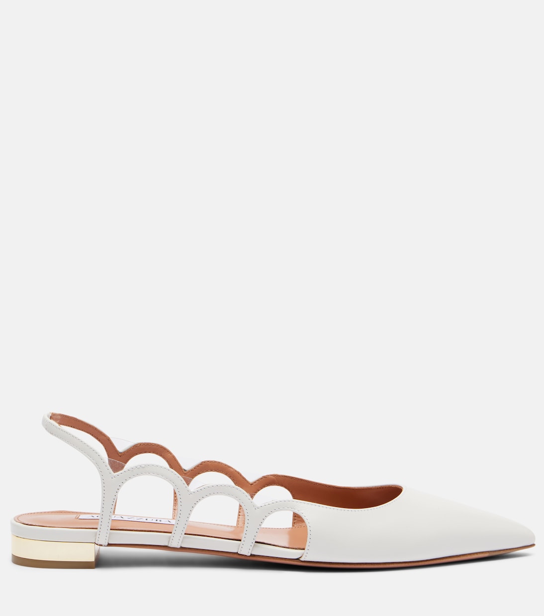 Балетки Endless Love на ремешке из кожи Aquazzura, белый — фото 4