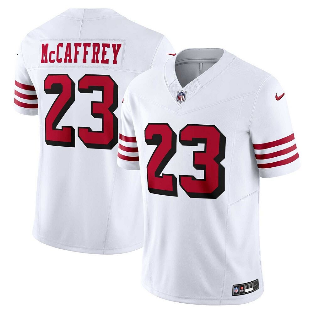 Мужская обувь Nike Christian McCaffrey White San Francisco 49ers Alternate Vapor F. Ограниченный Джерси, белый — фото 2