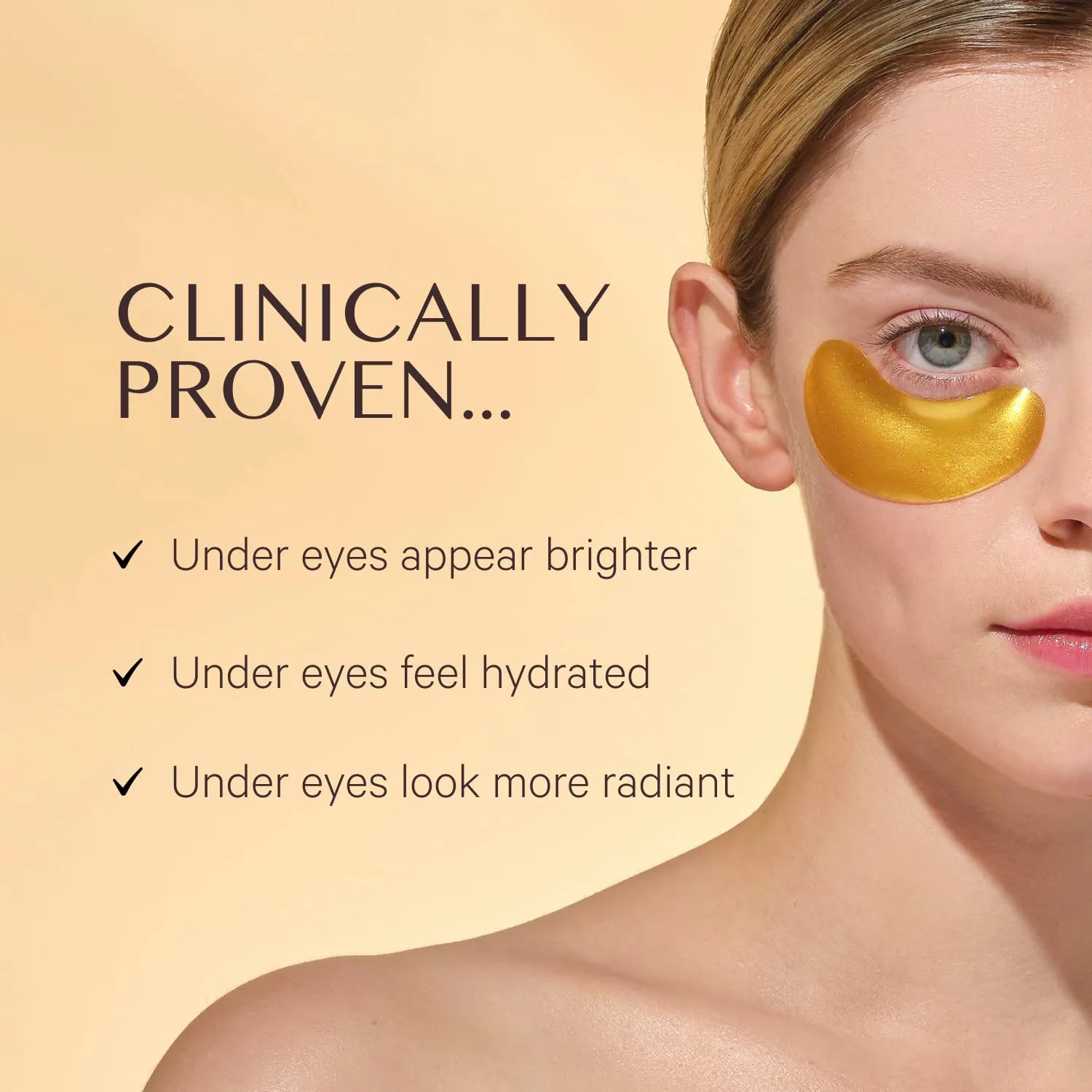 MZ SKIN Hydra-Bright Gold Eye Mask - гидрогелевая маска с коллагеном против отеков, темных кругов и морщин, с ниацинамидом, гиалуроновой кислотой и наночастицами золота, без отдушки 1 шт. (5 шт.) Mz Skin By Maryam Zamani Md, Gold — фото 2