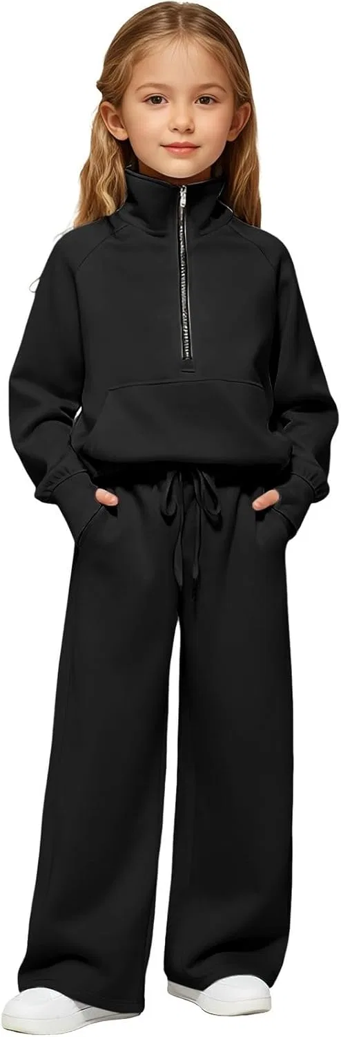 Детский спортивный костюм из флиса, 2 предмета, Black