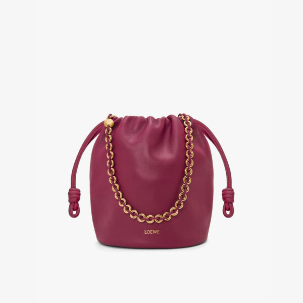 

Сумка-Ведро из кожи с тисненым логотипом Flamenco Loewe, красный
