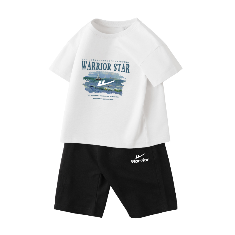 Детская повседневная спортивная одежда WARRIOR, белый/h sailboat - черный/h белый small label k — фото 3