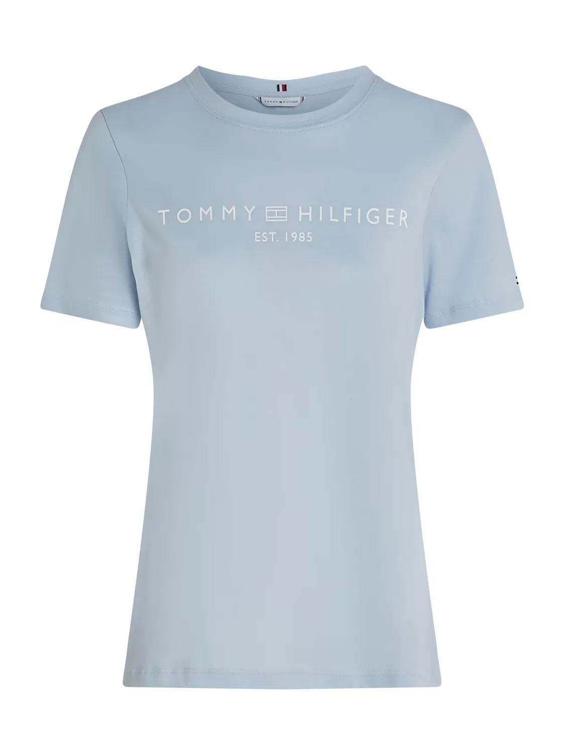 Футболка Tommy Hilfiger с логотипом, пыльно-голубого цвета