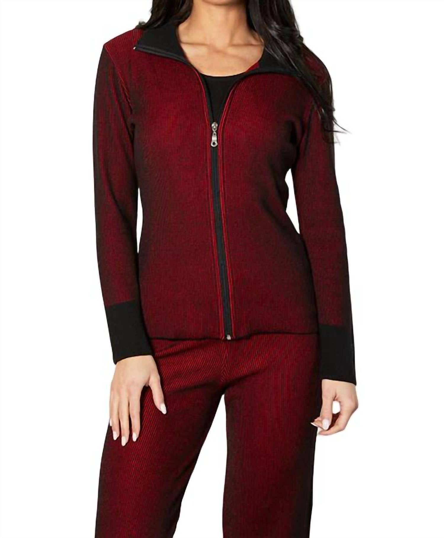 

Двухцветный ребристый кардиган цвета Rouge Angel Apparel