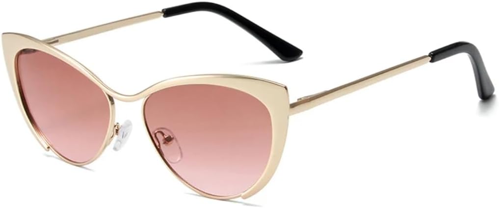 

Женские солнцезащитные очки Shauna с защитой от синего света, оправой «кошачий глаз», пружинным шарниром и металлическим градиентом, защита от УФ-излучения UV400 VVTWSSW, Tea Pink Gradient