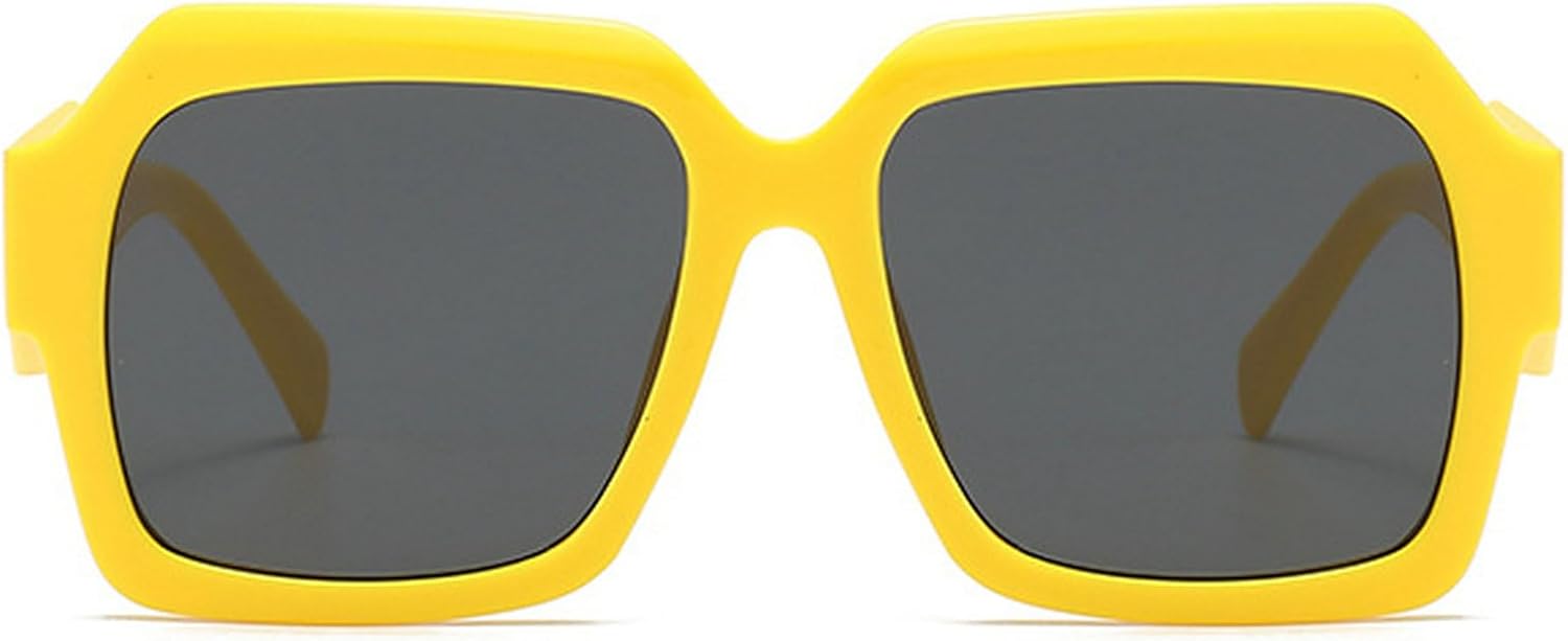 

Модные винтажные квадратные солнцезащитные очки для женщин и мужчин, ретро-очки-пилот большого размера, популярные солнцезащитные очки с защитой от УФ-излучения UV400 mincl, Yellow Gray