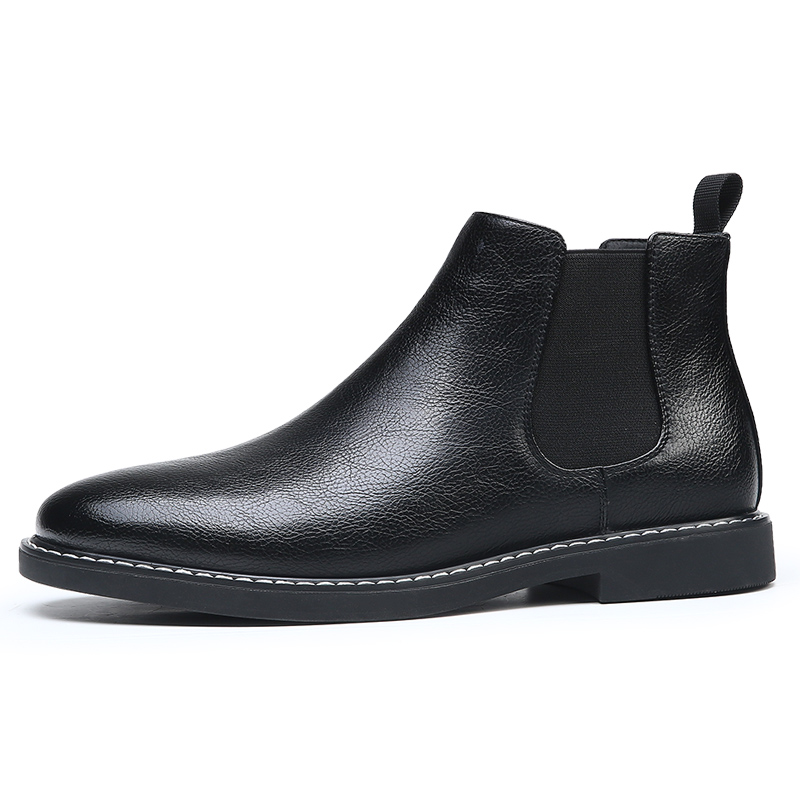 

KACHILANG Мужские короткие челси ботинки черные [с флисовой подкладкой], цвет Black (Fleece-Lined)