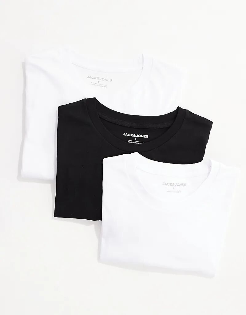 

Футболки Jack & Jones oversize, комплект из 3 штук, белого и черного цветов