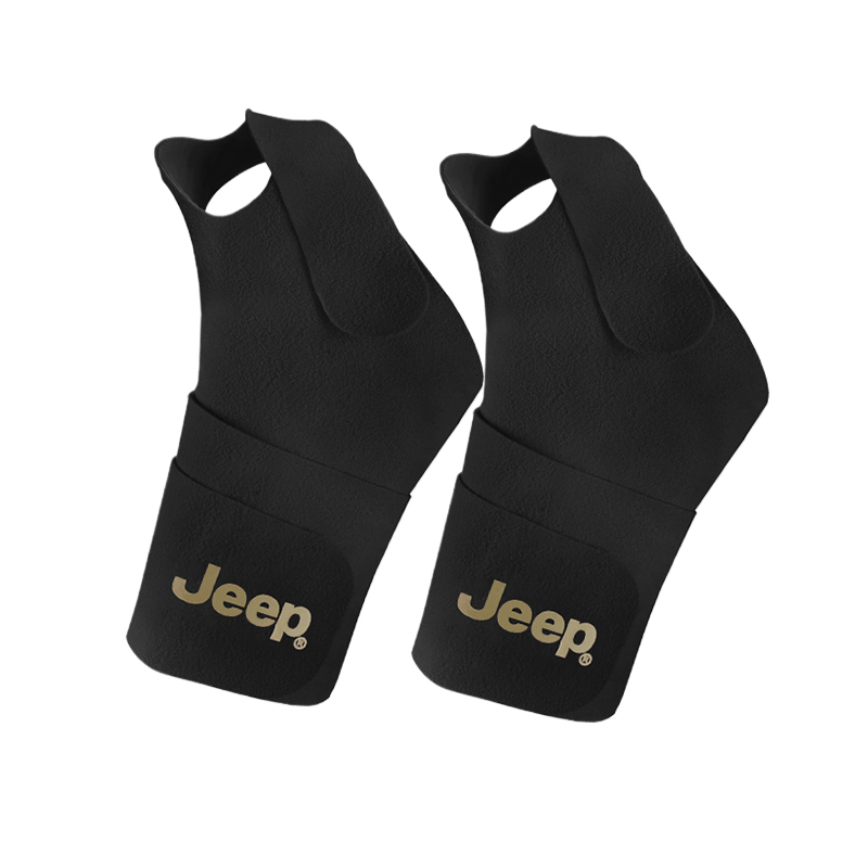 

Напульсники для фитнеса, бега, походов, тенниса и бадминтона унисекс Jeep, graphite черный 2 pack[open design | left and right hand all]