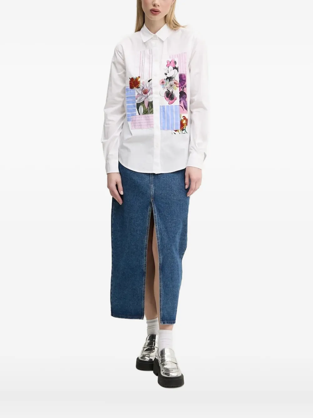 

Лоскутная рубашка Минни Маус Desigual, белый