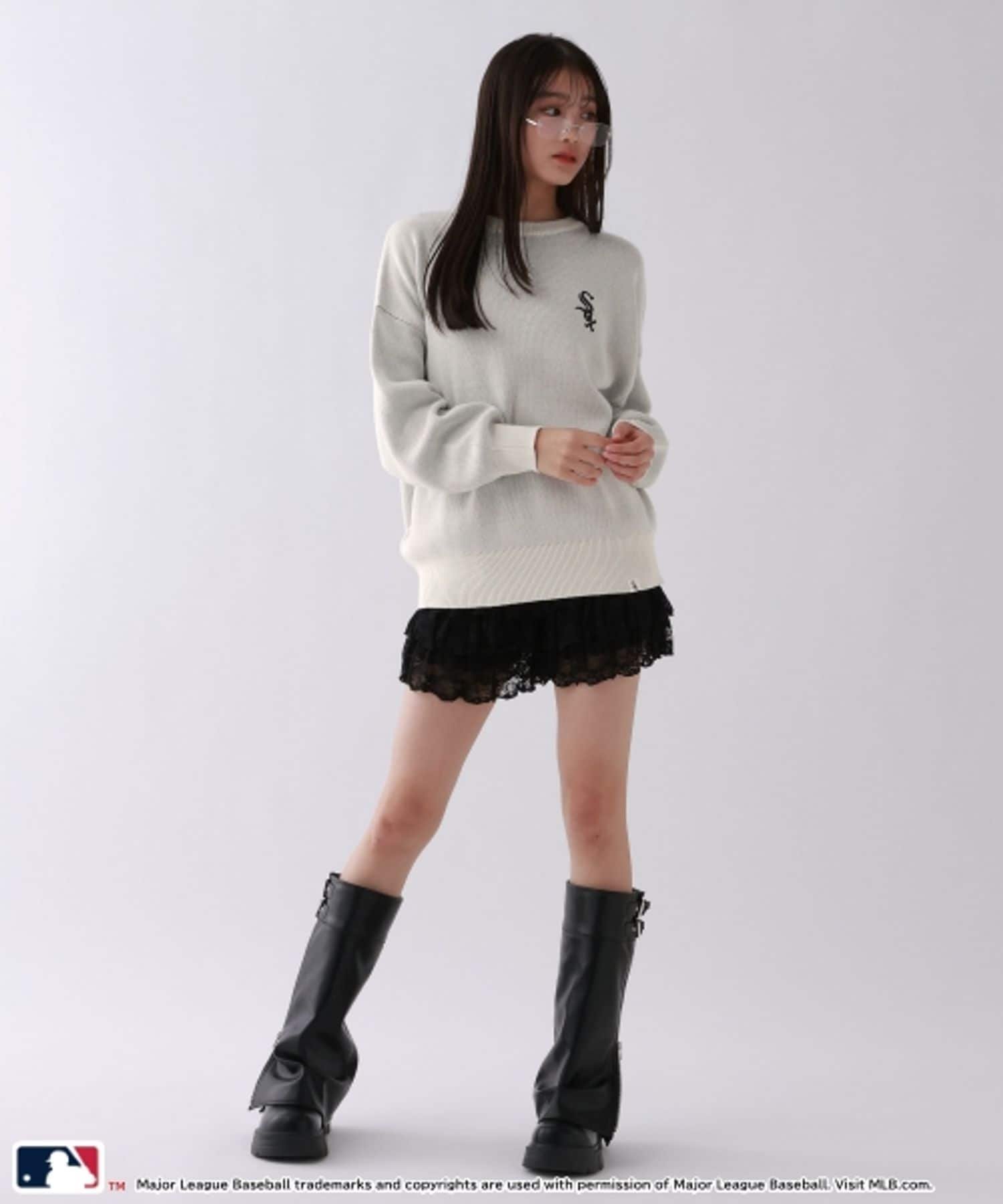 Свободный вязаный топ Repipi armario, Off-White x White Socks 08 — фото 2