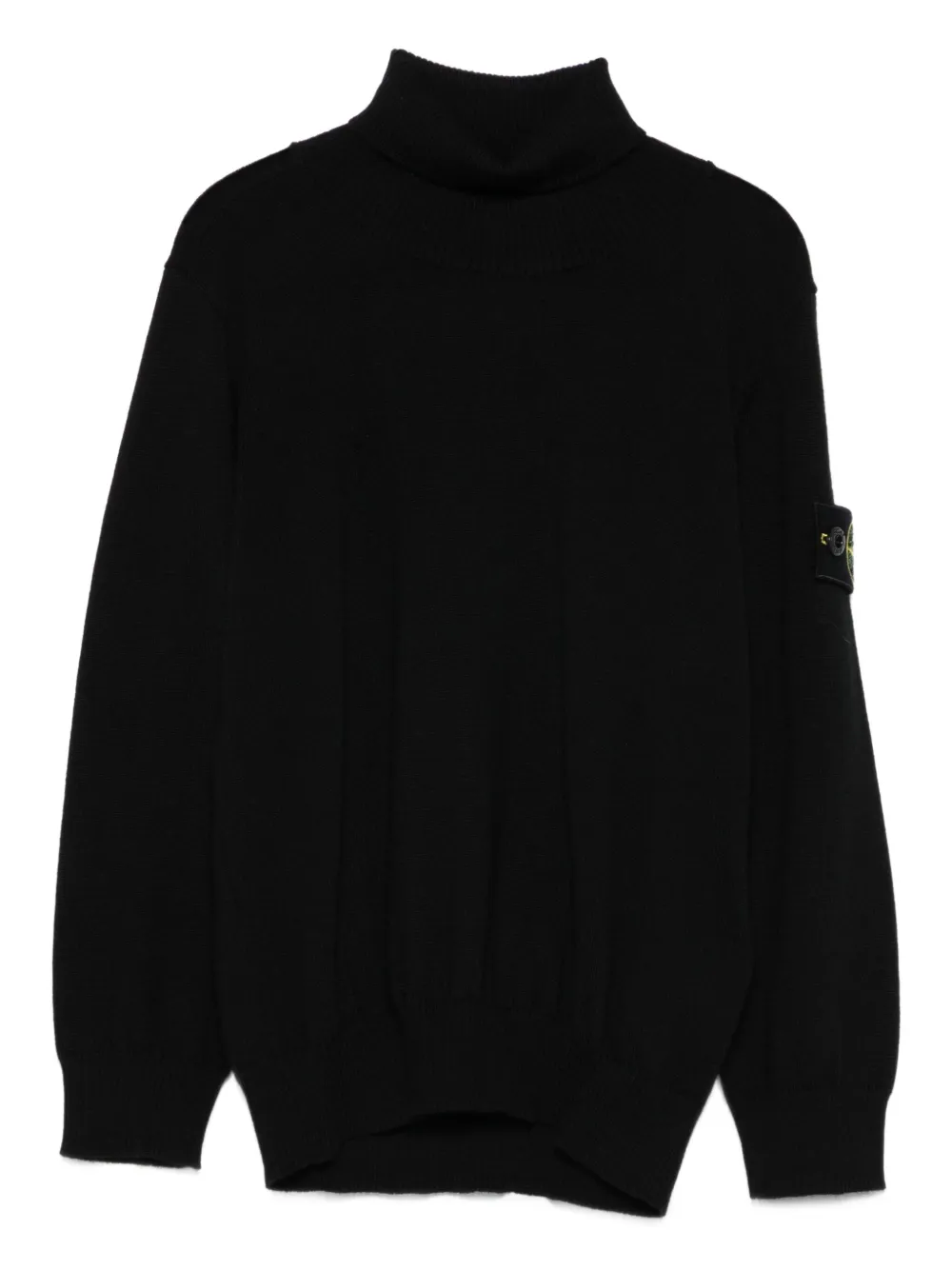 

Шерстяной свитер с водолазкой Stone Island Junior, черный