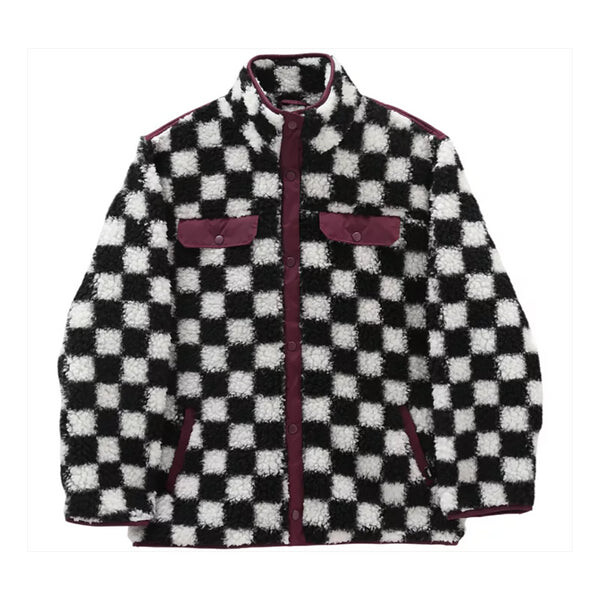 

Куртка grid pattern stand collar jacket black white colorblock blackwhitemulti-color Vans, белый