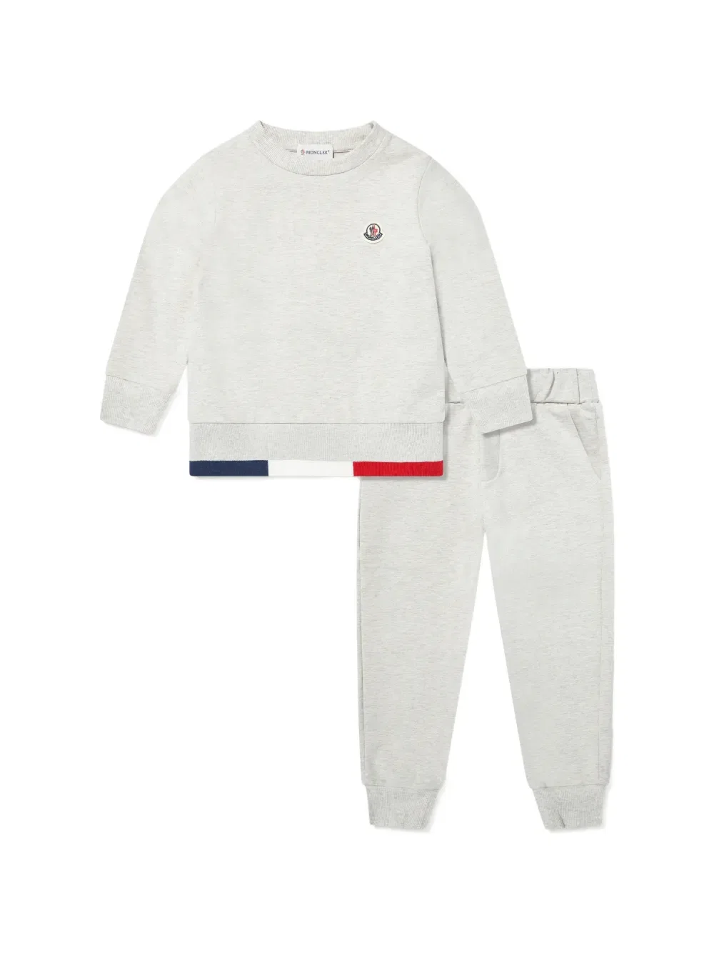 Спортивный костюм с полосками и логотипом Moncler Enfant, серый