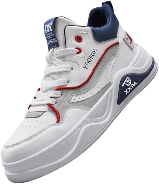 

Кроссовки для мужчин большого размера с высоким верхом - удобные повседневные кроссовки для ежедневной активной и повседневной носки Clolinde, белый/синий