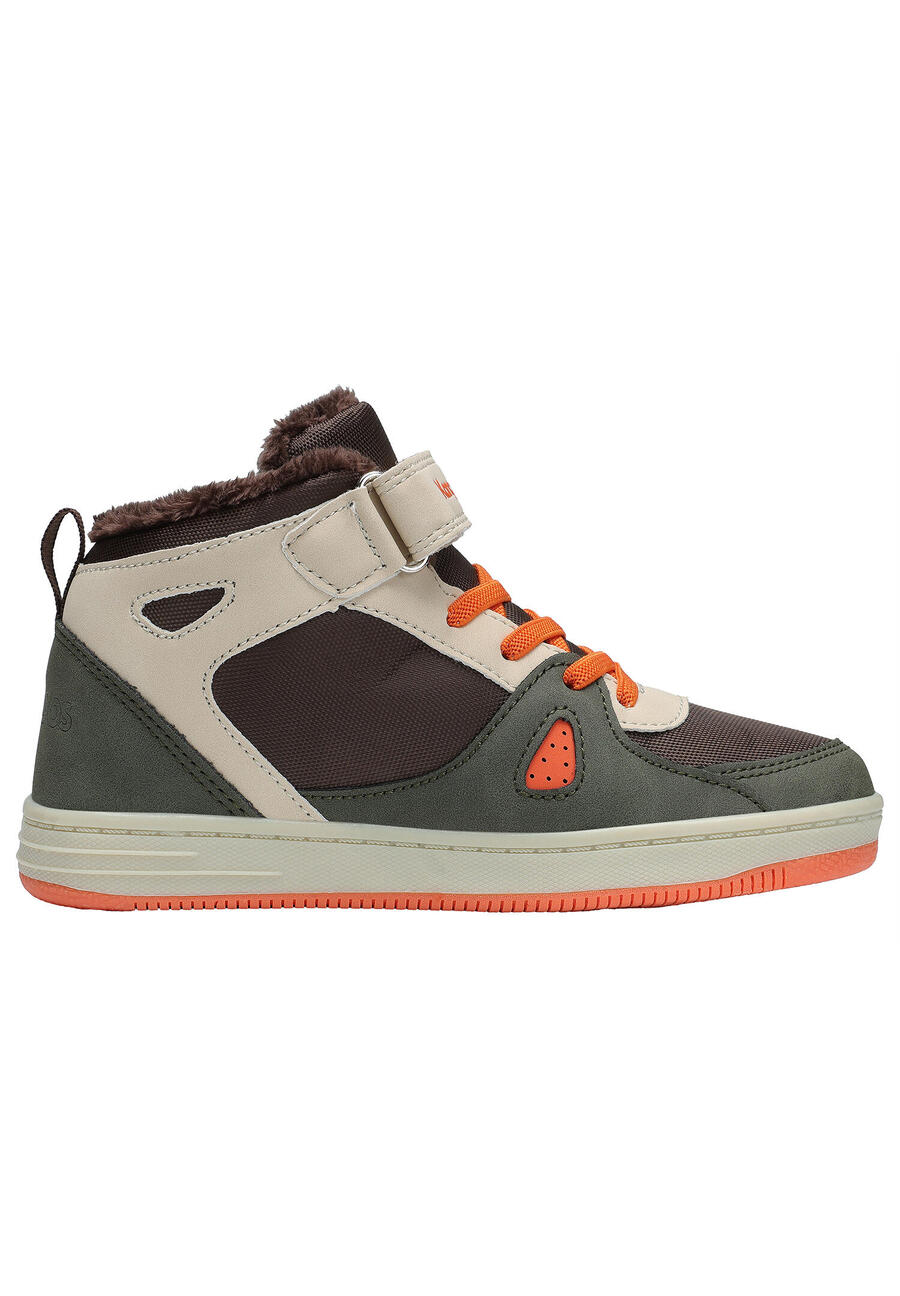 Детские высокие кеды KangaROOS K-CP Kalley II EV с теплой подкладкой бежевого цвета — фото 2