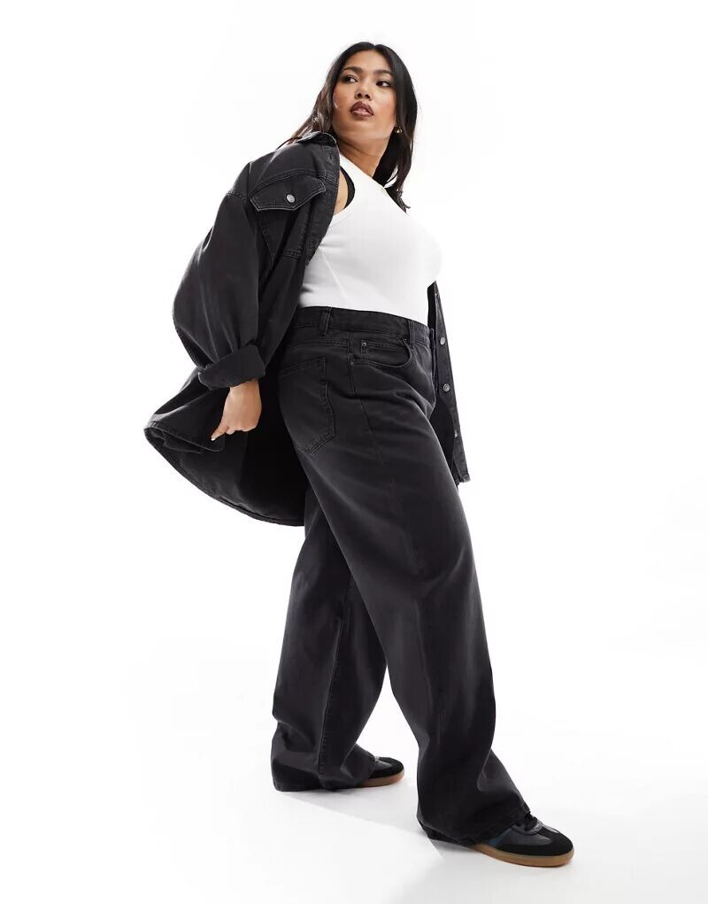 

Черные джинсы ASOS DESIGN Curve Dad