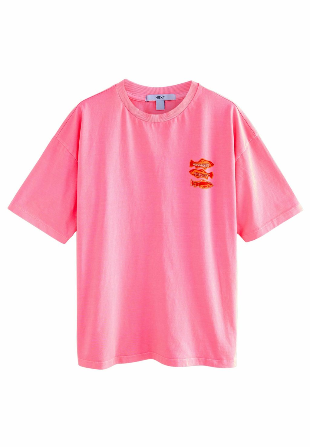 

Футболка с принтом REGULAR FIT - OVERSIZED GRAPHIC SHORT SLEEVE CREW NECK Next, розовый