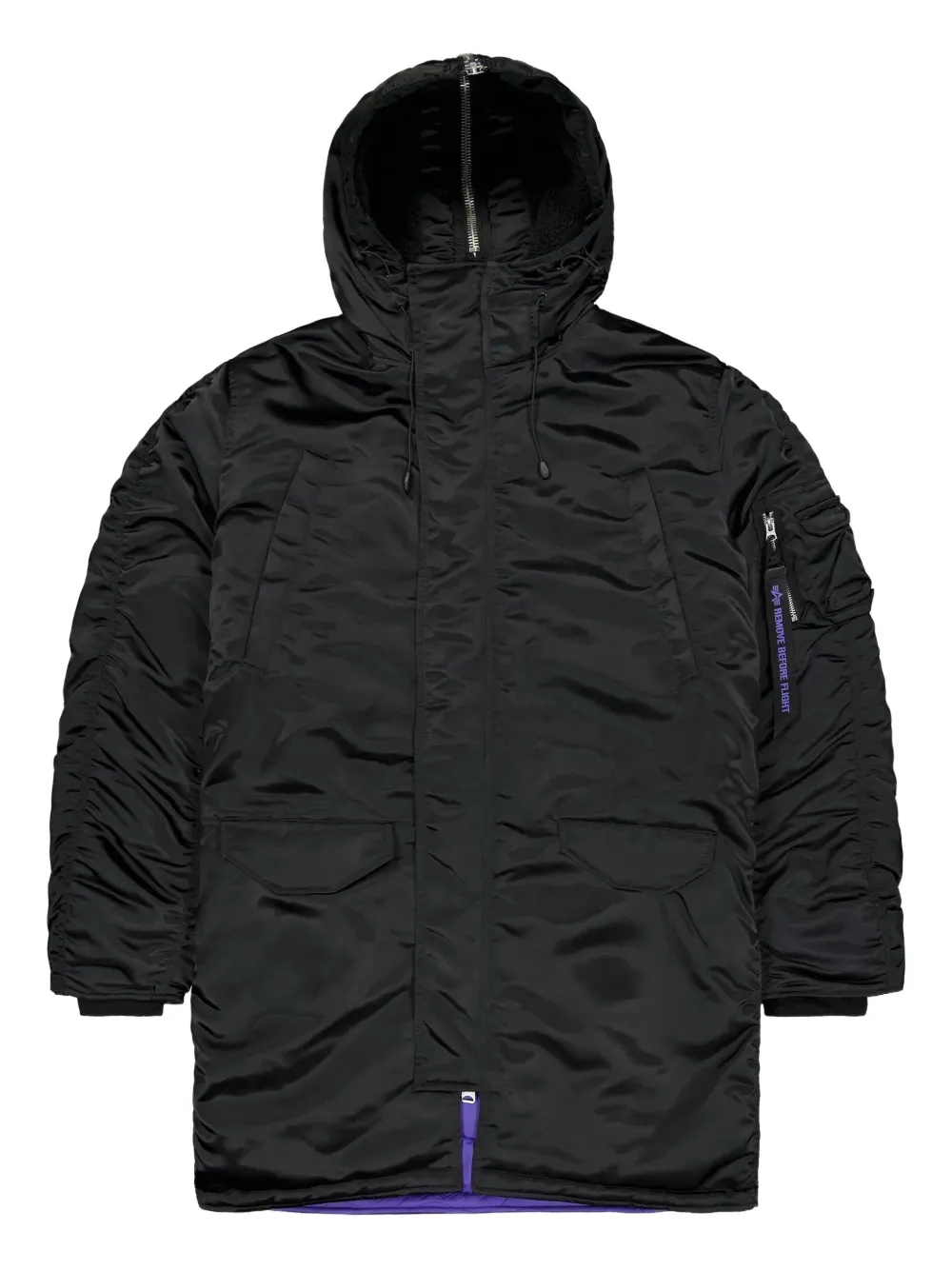 

Пуховик с капюшоном Alpha Industries, черный