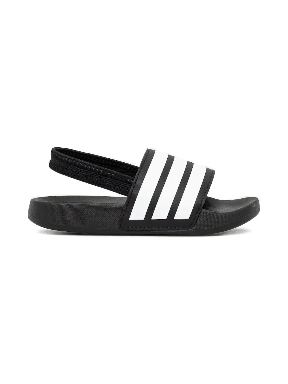Сандалии Adilette с тремя полосками на ремешке и открытой пяткой Adidas Kids, черный
