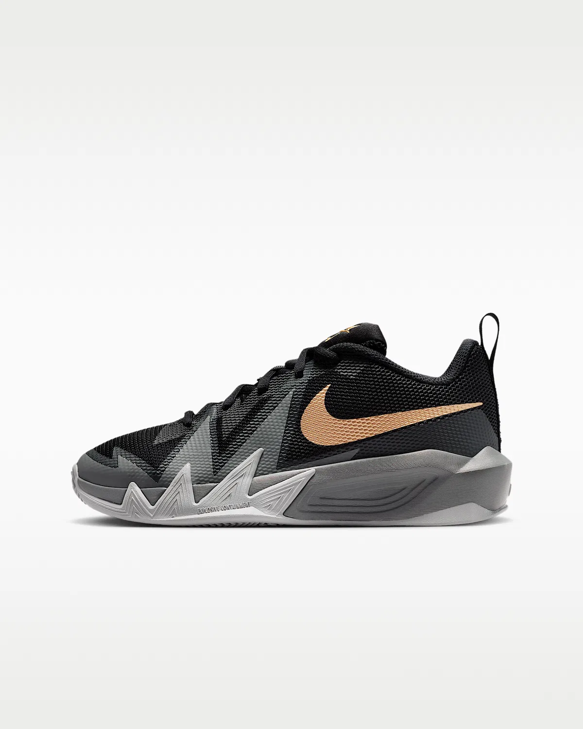 Кроссовки баскетбольные Nike S.T. Dynamite для старших детей, Black/Wolf Grey/Smoke Grey/Metallic Gold