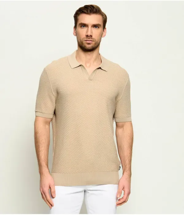 Поло H-Natalo regular fit Boss, бежевый