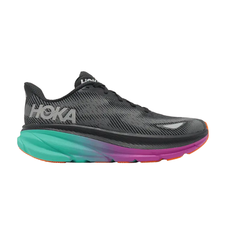 

Кроссовки HOKA Clifton 9 GORE-TEX Black Electric Aqua, черный