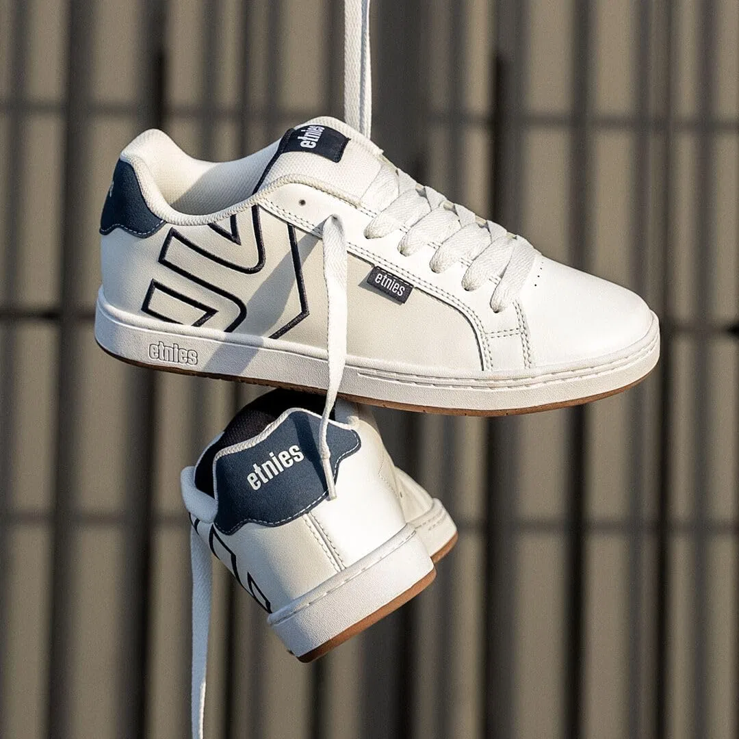 Кроссовки Etnies Fader Classic Skate Heritage Style с модным объемным дизайном, усиленной подошвой Cupsole и мягкой подкладкой, для повседневной носки, White Navy — фото 2