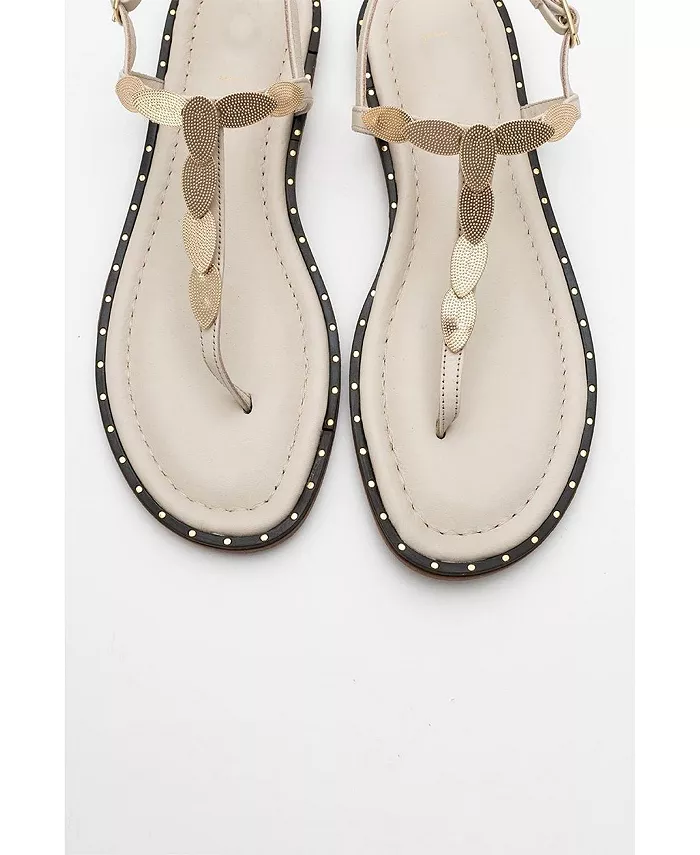 Кожаные босоножки Marea на плоской подошве (женские) Forever & Always Shoes, коричневый/бежевый — фото 2