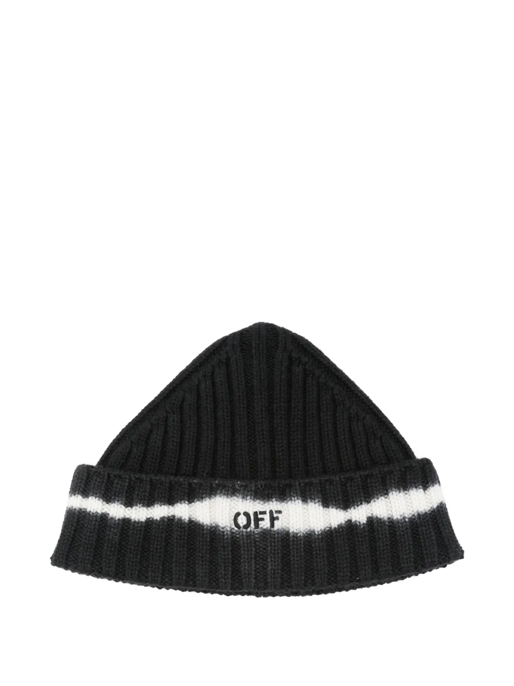 

Шапка ребристой вязки OFF-WHITE, черный