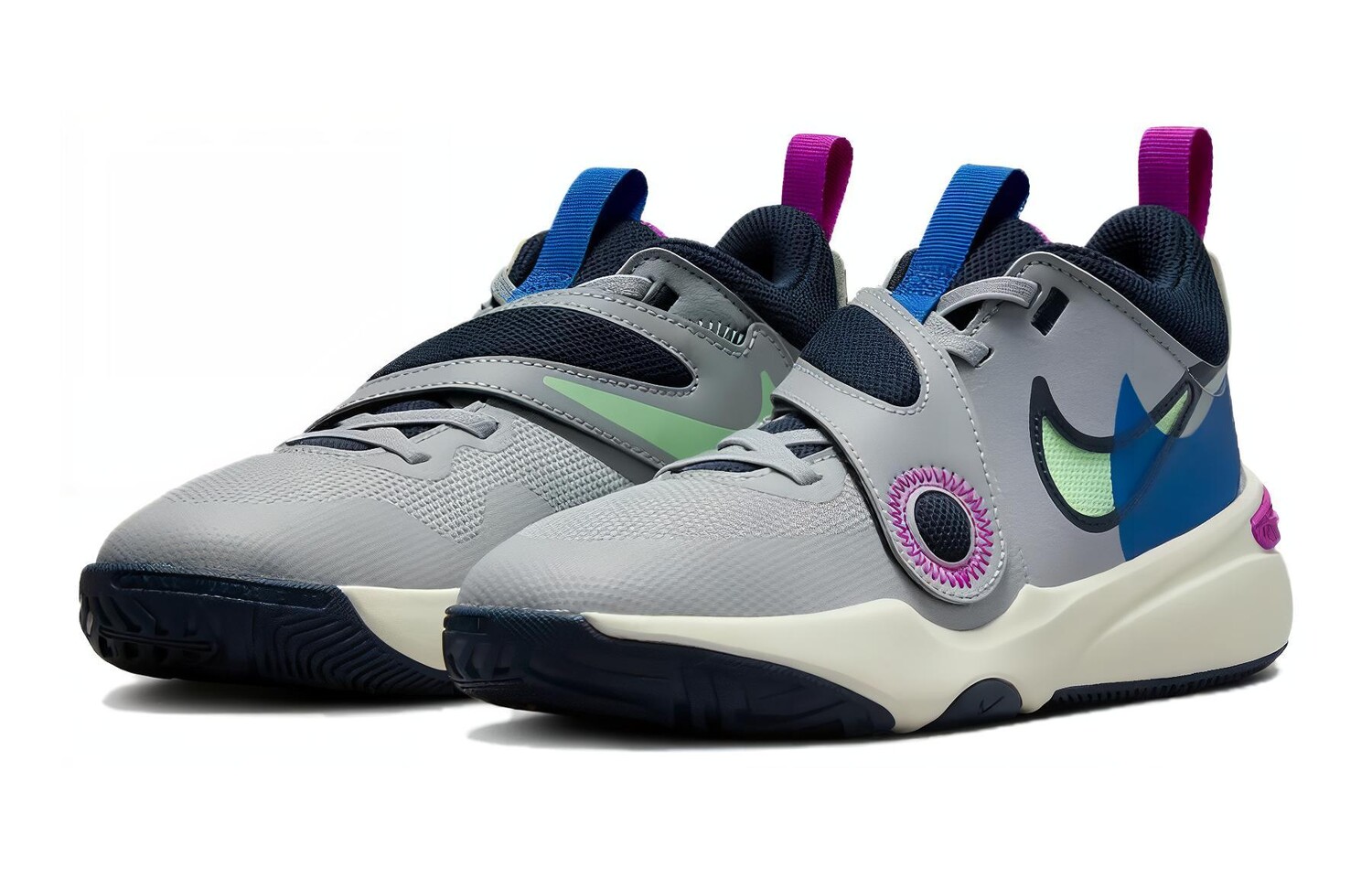 Баскетбольные кроссовки Team Hustle D 11 Kids для начальной школы Nike, серый/синий — фото 3