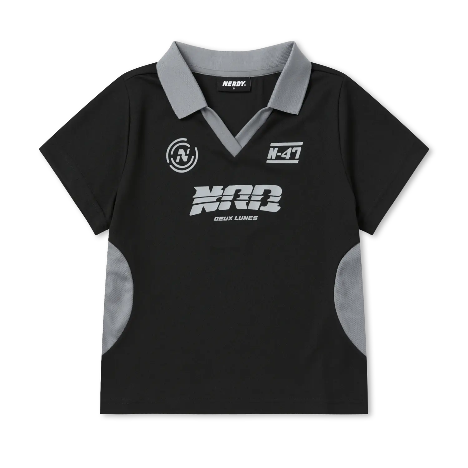 

Nerdy Футболка поло женская черная SS24