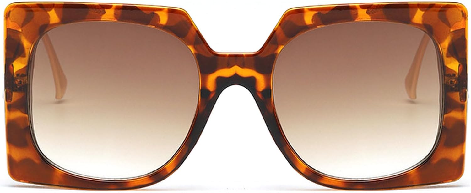 

Солнцезащитные очки в стиле ретро квадратной формы для женщин и мужчин, винтажные очки большого размера с градиентным переходом цвета, модные солнцезащитные очки для женщин и мужчин в стиле 70-х и 80-х mincl, Leopard