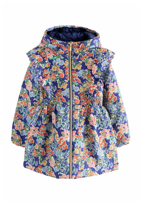 Зимнее пальто прямого кроя с цветочным принтом Laura Ashley, French Navy
