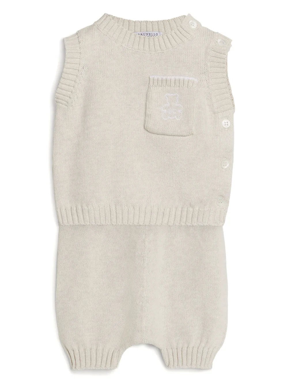 

Трикотажный жилет Bernie Brunello Cucinelli Kids, бежевый