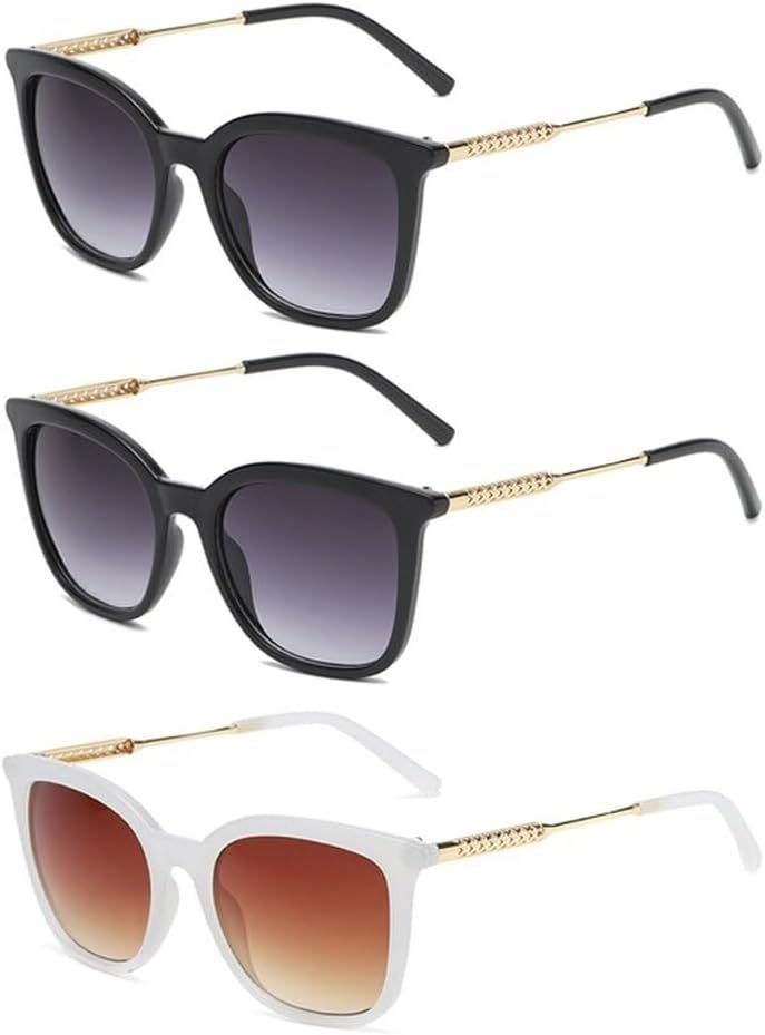 

Классические квадратные солнцезащитные очки для женщин и мужчин, винтажные солнцезащитные очки в оправе из сплава, ретро-стиль, модные солнцезащитные очки GHVWYX, 3pcs Z03