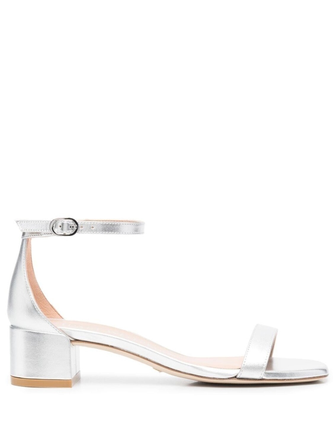 

Stuart Weitzman босоножки NudistJune с эффектом металлик, серебристый