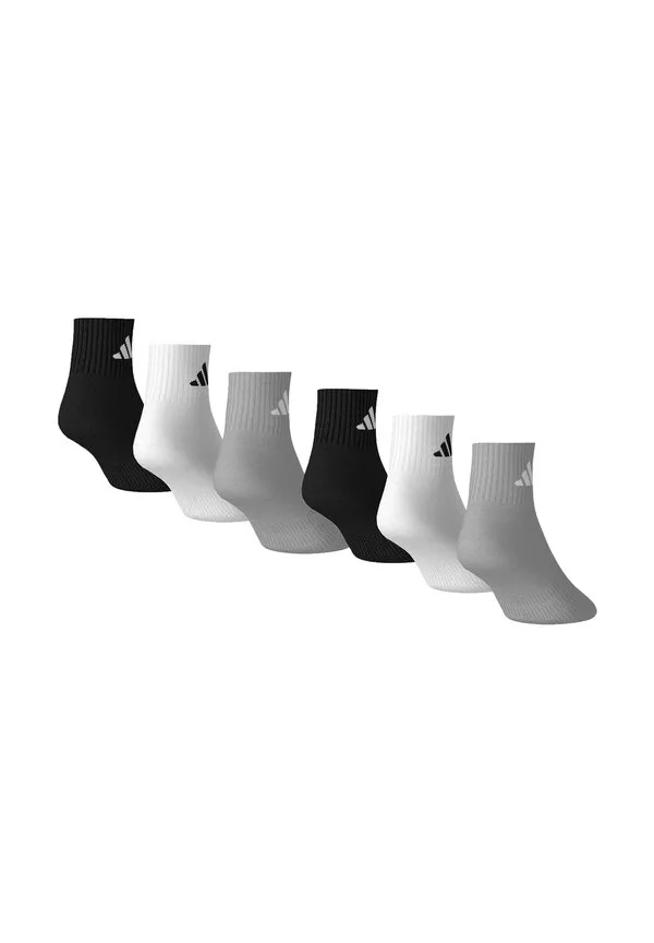 Унисекс тонкие легкие спортивные носки до щиколотки, упаковка из 6 пар. Adidas Performance, Grey White Black — фото 2