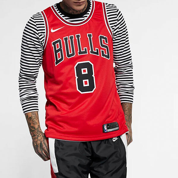 Футболка nba team limited jersey sw fan edition chicago bulls zach lavine № 8 red Nike, красный — фото 3