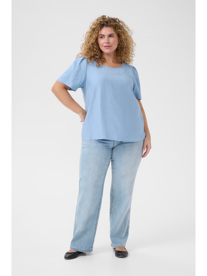 

KAFFE curve Блузка с короткими рукавами KCmui, стандартный крой, из мягкой ткани шамбре CC