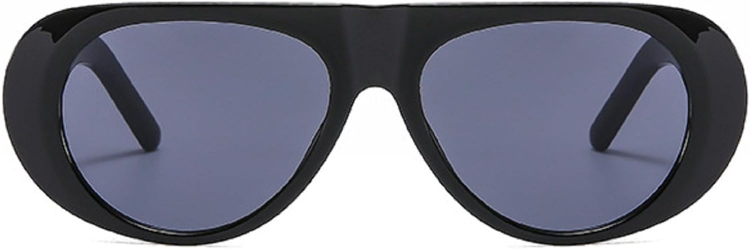 

Модные солнцезащитные очки в ретро-стиле с большой оправой, мужские, с защитой от УФ-излучения, овальной формы, женские, в минималистичном стиле, очки-пилот, размер N45 mincl, Black